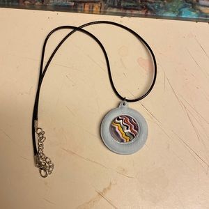 Fordite wooden necklace